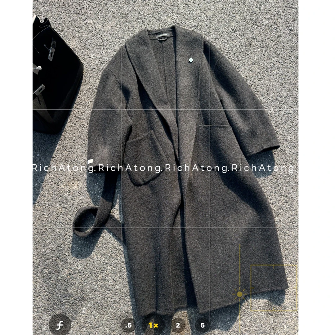atong/阿彤-【瑞典大衣】-2025大牌大女主腰带款双面呢手工大衣