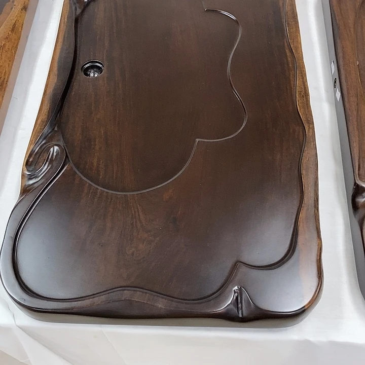 长***安黑檀木如意茶盘80/40