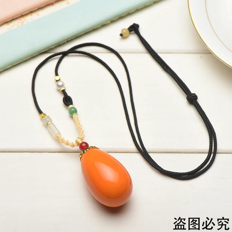 菩提挂件彩色佛心果项链吊坠颈饰菩提子七彩毛衣链成品大果果王