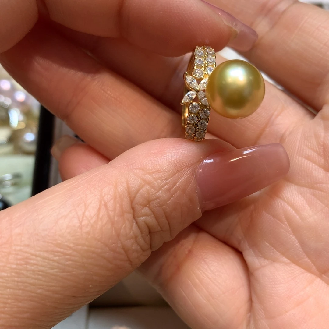 海水珍珠戒指银S925镶嵌