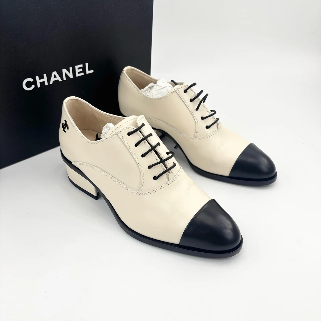 未使用 Chanel/香奈儿 36码-37.5码/双c矮跟德比鞋/p0250