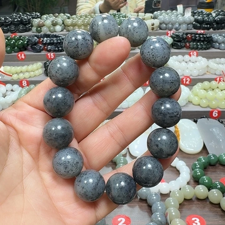 未镶嵌手链和田玉新疆青花卡16