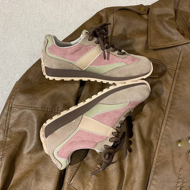 撞色德训鞋女2025新款复古美拉德运动休闲百搭大小码41-43阿甘鞋