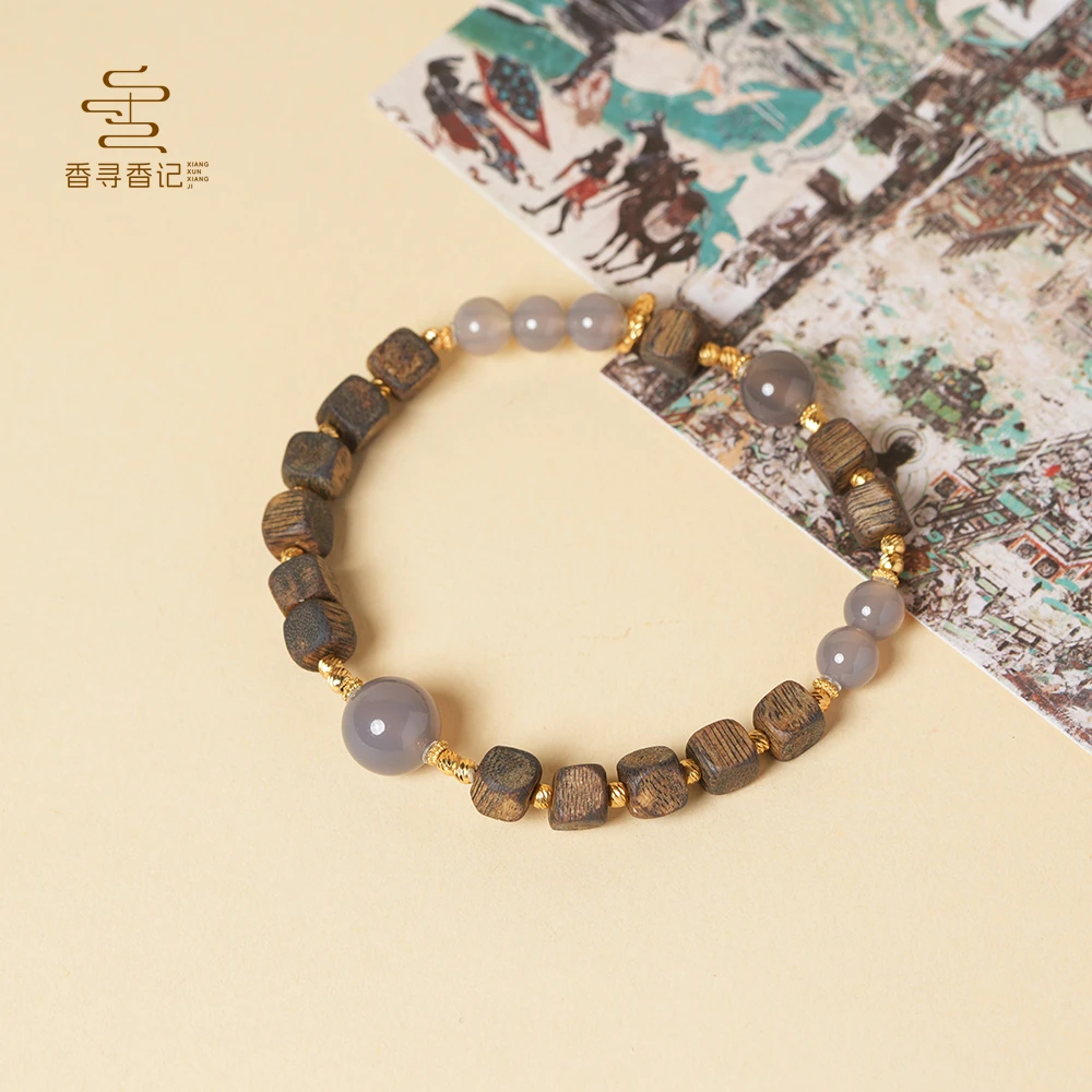 沉香【福利】海南天然绿奇楠小立方单圈手串S-3