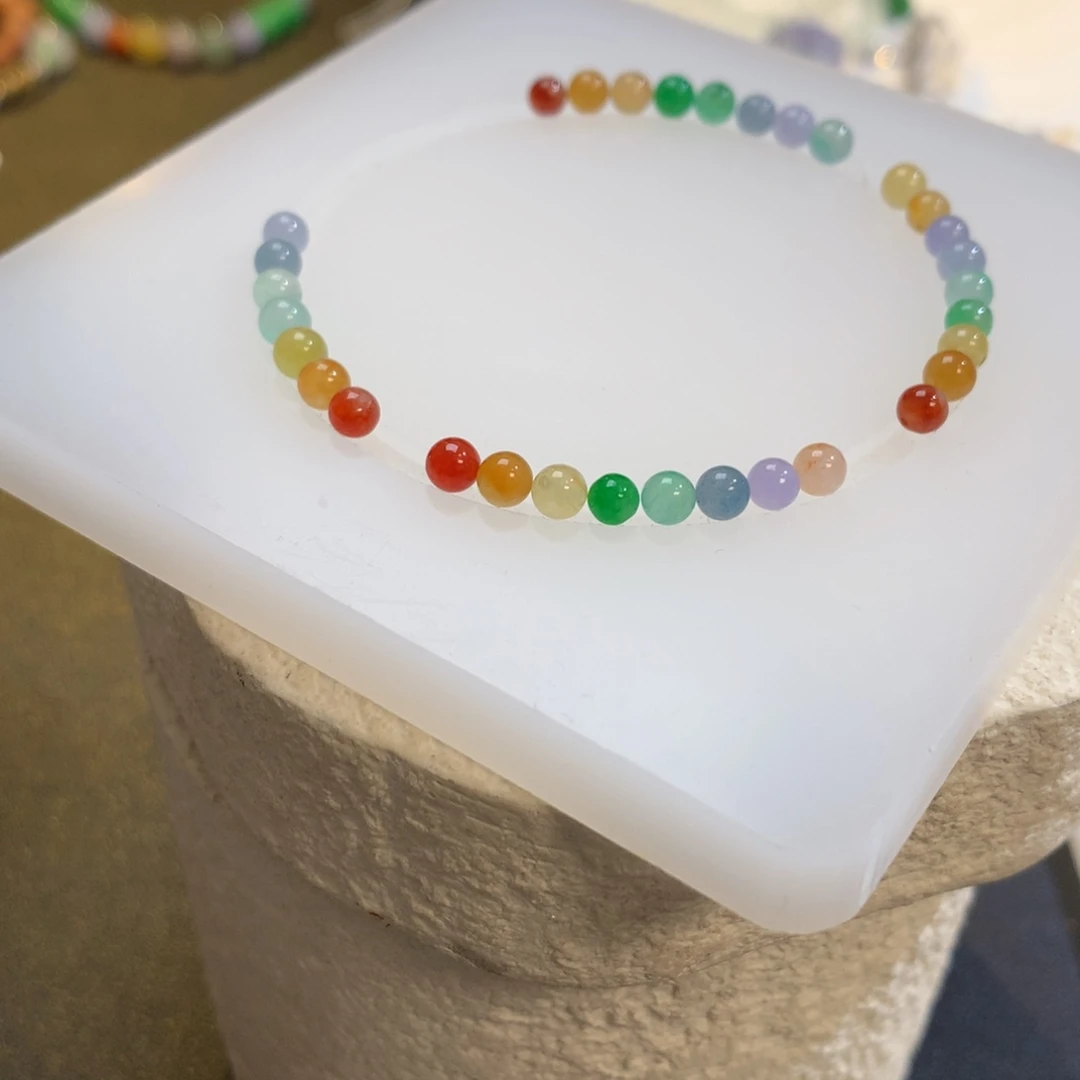 翡翠散珠红橙黄绿青蓝紫一组