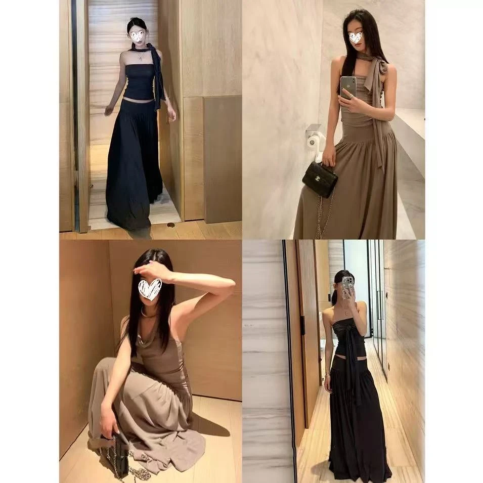 【运补6-8】半裙套装女夏穿搭高腰时尚复古法式韩系休闲两件套