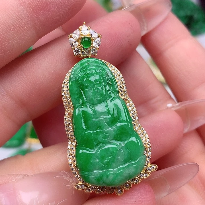 翡翠银S925镶嵌颈饰翡翠