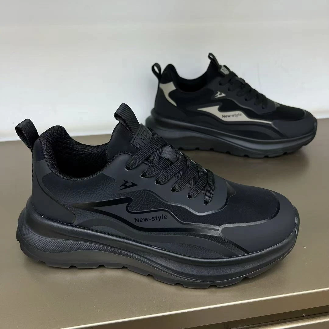 男士秋冬皮面透气休闲风舒适男鞋时尚软底时尚休闲鞋防水软底男鞋