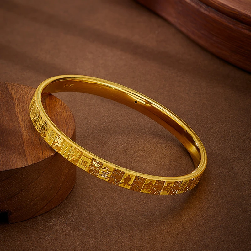 金手镯黄金手镯麻将碎碎冰金镯子手镯黄金9995D硬金礼物多退少补