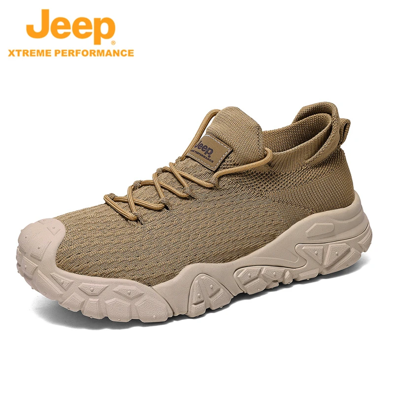 JEEP/吉普户外登山鞋男透气防滑轻便运动徒步鞋网面行山爬山鞋