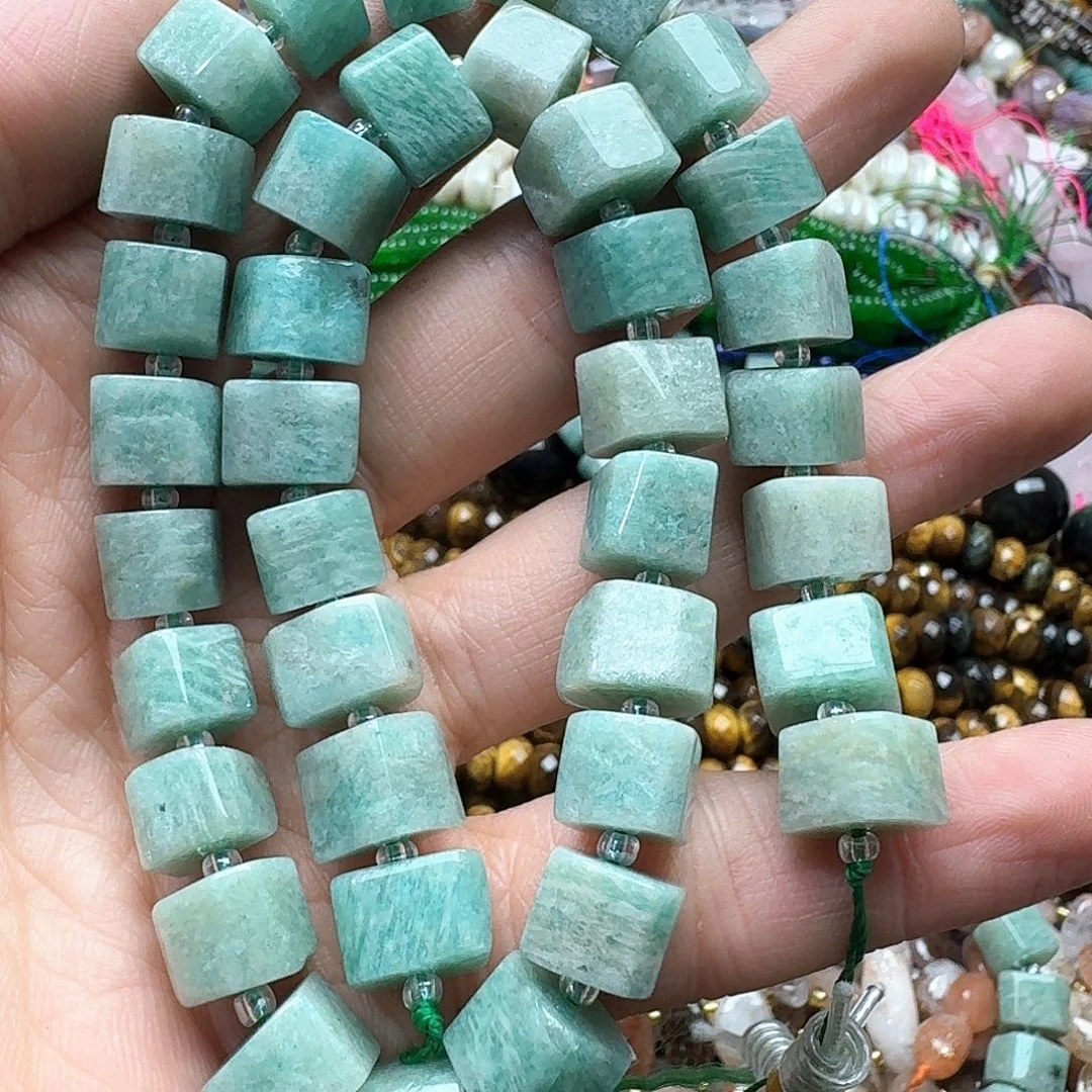 玛瑙/玉髓合金珠宝半成品一条11mm天河石墩墩