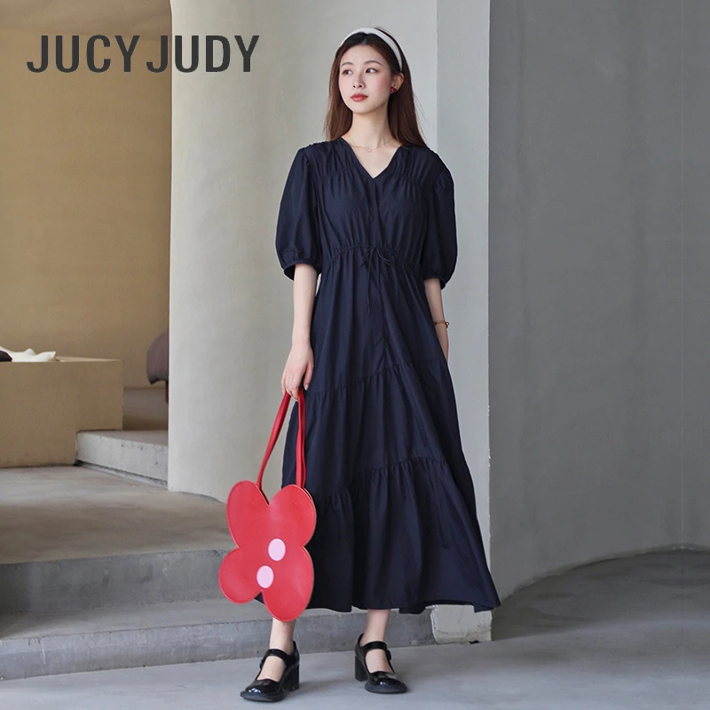 JUCY JUDY时尚V领连衣裙 JJ1437-JVOP321GDN