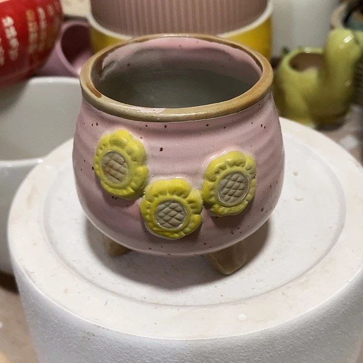 摆件陶盆有孔 微瑕介意勿拍