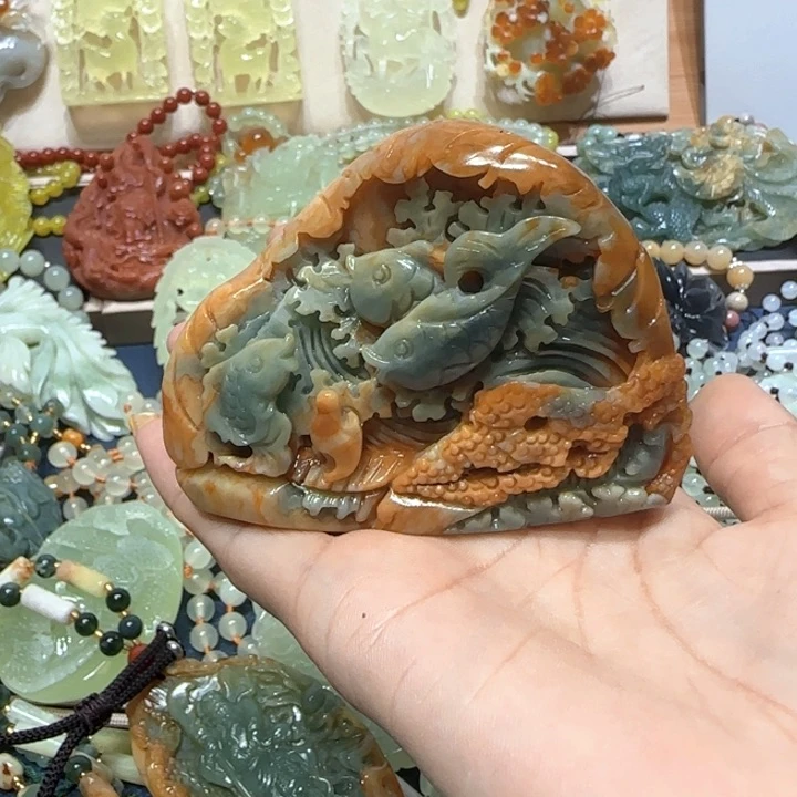 未镶嵌蛇纹石玉小摆