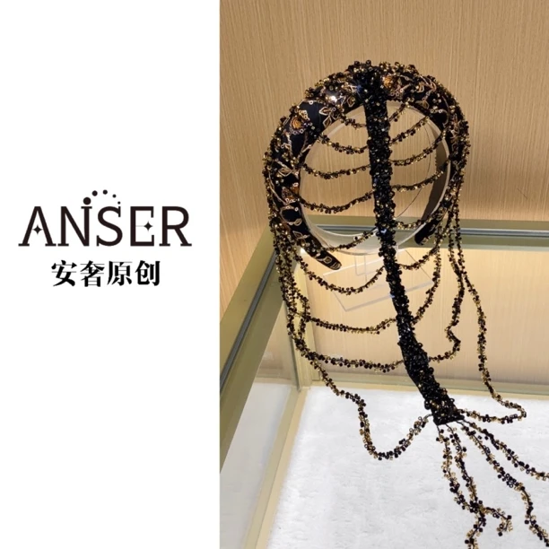 安奢原创【秋香】首发原创造型发箍刺绣工艺气质优雅轻奢大气发箍