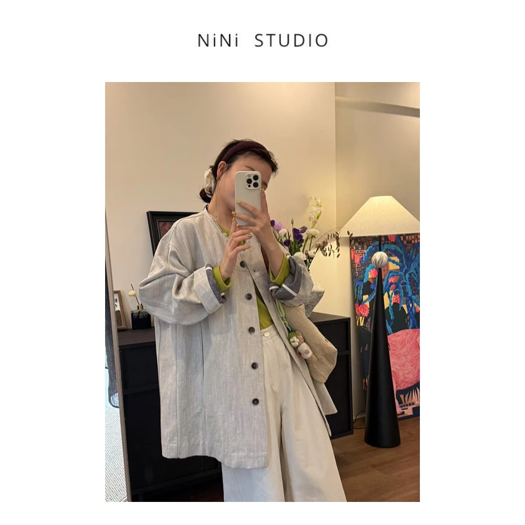 NiNi:松弛感定制色系休闲感牛仔外套～