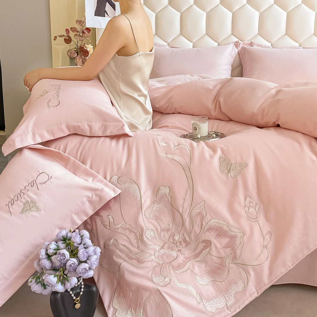 2024新款轻奢纯棉刺绣全棉四件套-朵丽娜