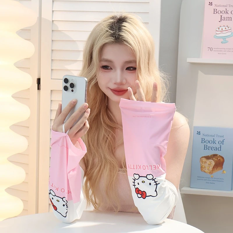 正版三丽鸥玉桂狗防晒袖套夏季宽松冰丝袖阔口防紫外线手臂护袖萌