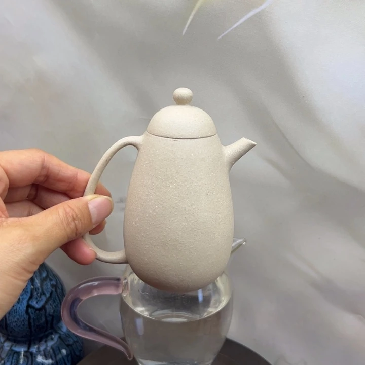紫砂茶壶白玉段龙胆200c c