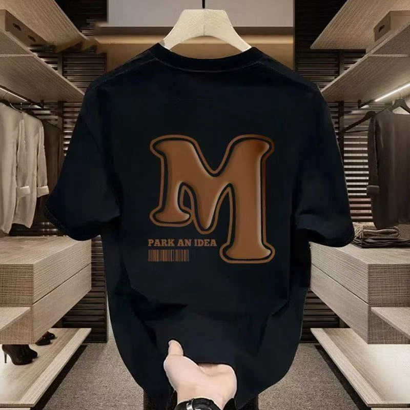 K68-2美式复古潮流夏季短袖T恤男新款印花潮流宽松ins百搭