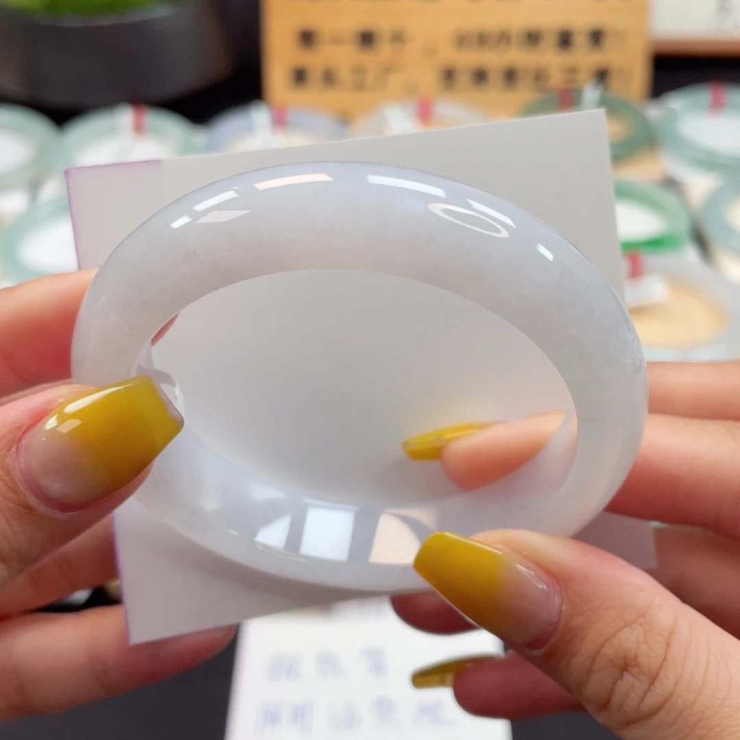 翡翠手镯未镶嵌56 白月光 7号