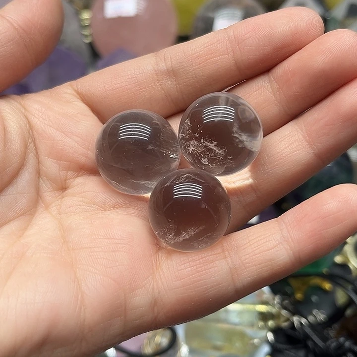 珠宝半成品水晶未镶嵌47克白水晶小球