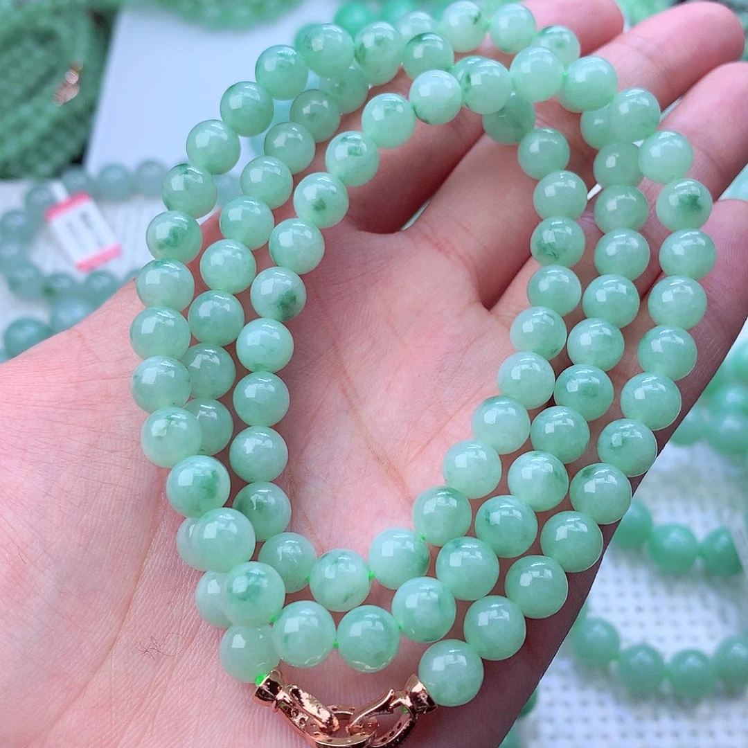 翡翠未镶嵌毛衣链卡7.5