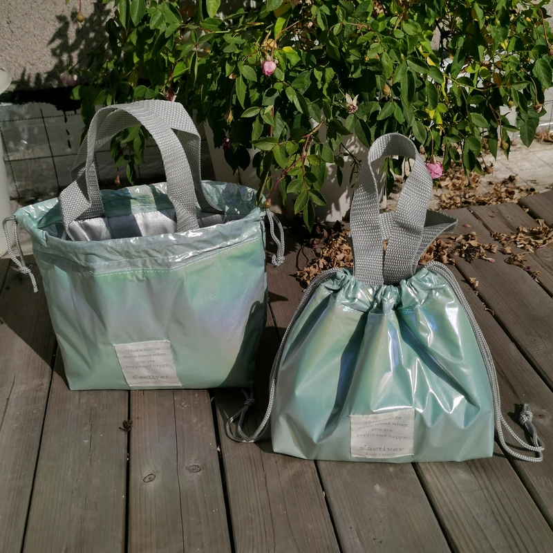 高品质涂银布保温手提包收纳包小托特多用束口袋U5