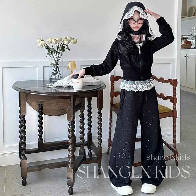 女童韩系高级感穿搭套装2025新款儿童洋气女大童秋装又a又飒穿搭