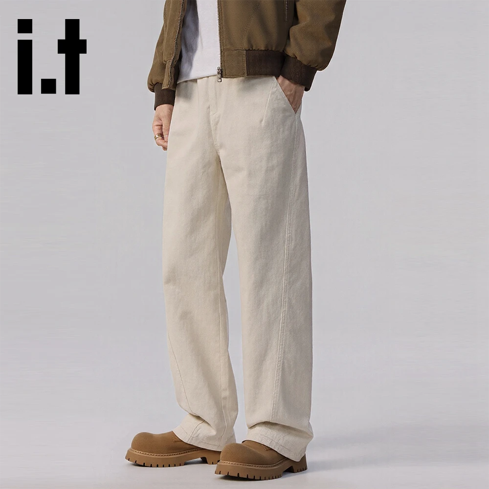 it:CHOCOOLATE2025秋季新款潮流拼接设计感休闲裤男士宽松直筒裤