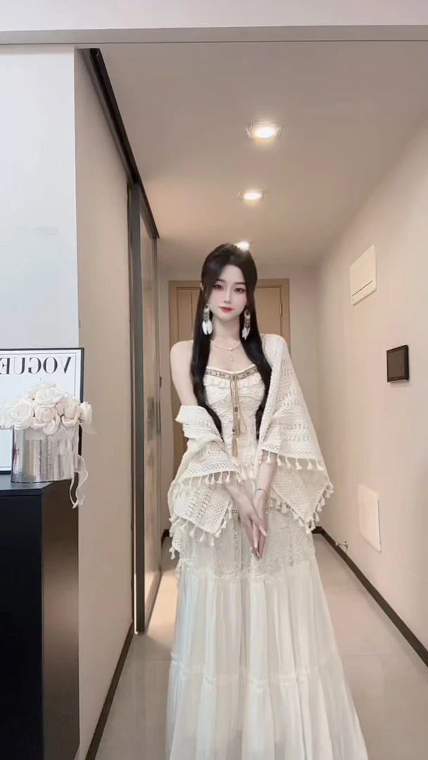 波西米亚度假风两件套件套秋季新款温柔重工显瘦半身裙