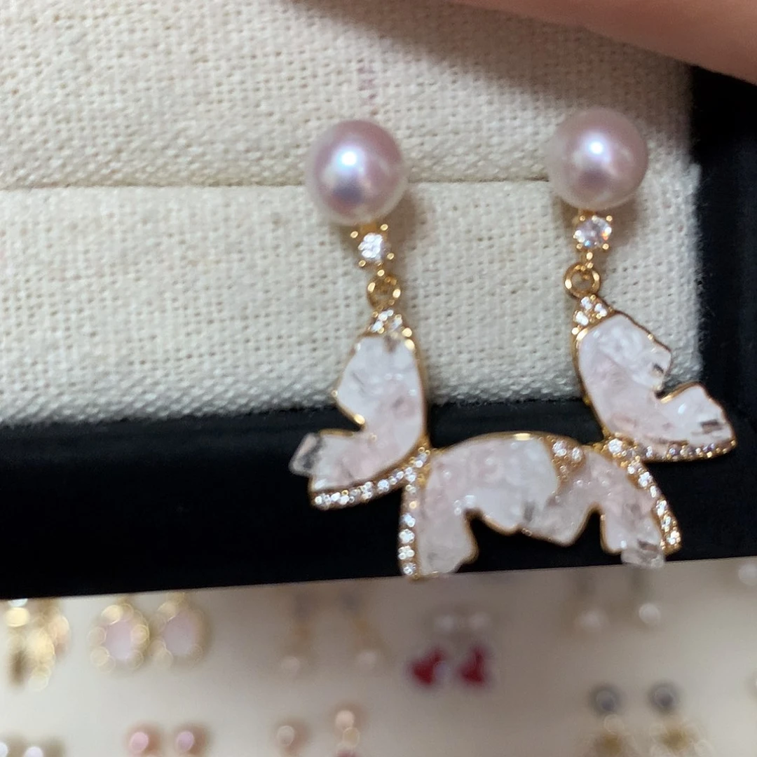 淡水珍珠耳饰合金