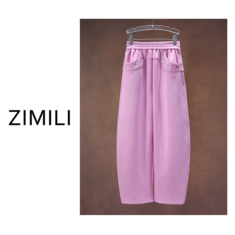 【亮哥欧货女装】2026新年定制加绒《玫春》欧版镰刀形阔腿裤260359