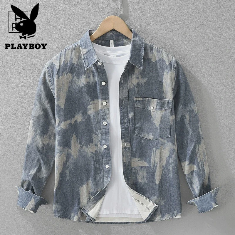 花花公子个性扎染！潮流设计！春秋季新款日系复古纯棉宽松休闲长