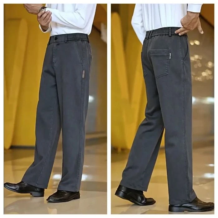 2025秋季新款莱赛尔休闲裤男士直筒裤轻商务宽松直筒裤