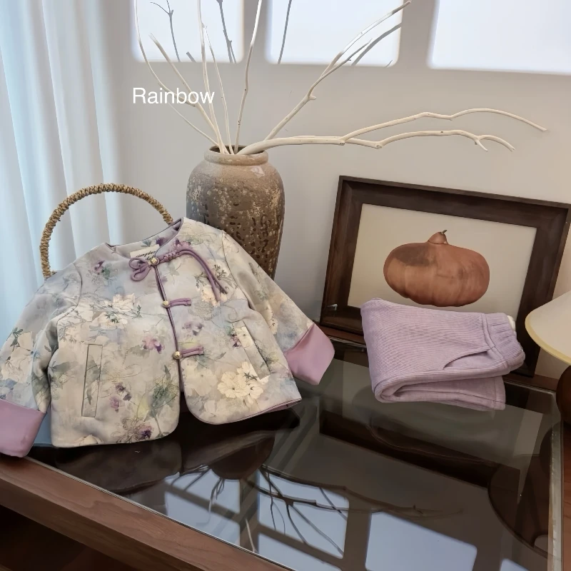 【Rainbow】2024冬款新中式唐装国风盘扣套装-68269