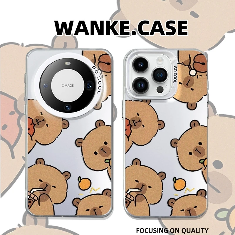 探头水豚适用华为mate60Pro手机壳Pura70创意P70/60小众防摔保护