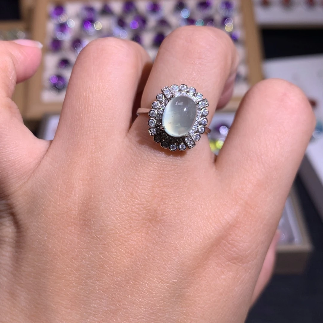 【闪购商品】水晶戒指银S925镶嵌戒指