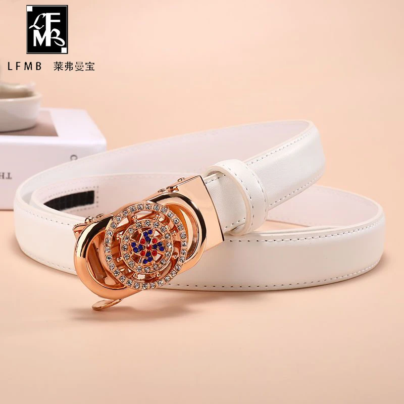 新款时来运转女士皮带配饰自动扣腰带女时尚百搭韩版网红装饰裤带