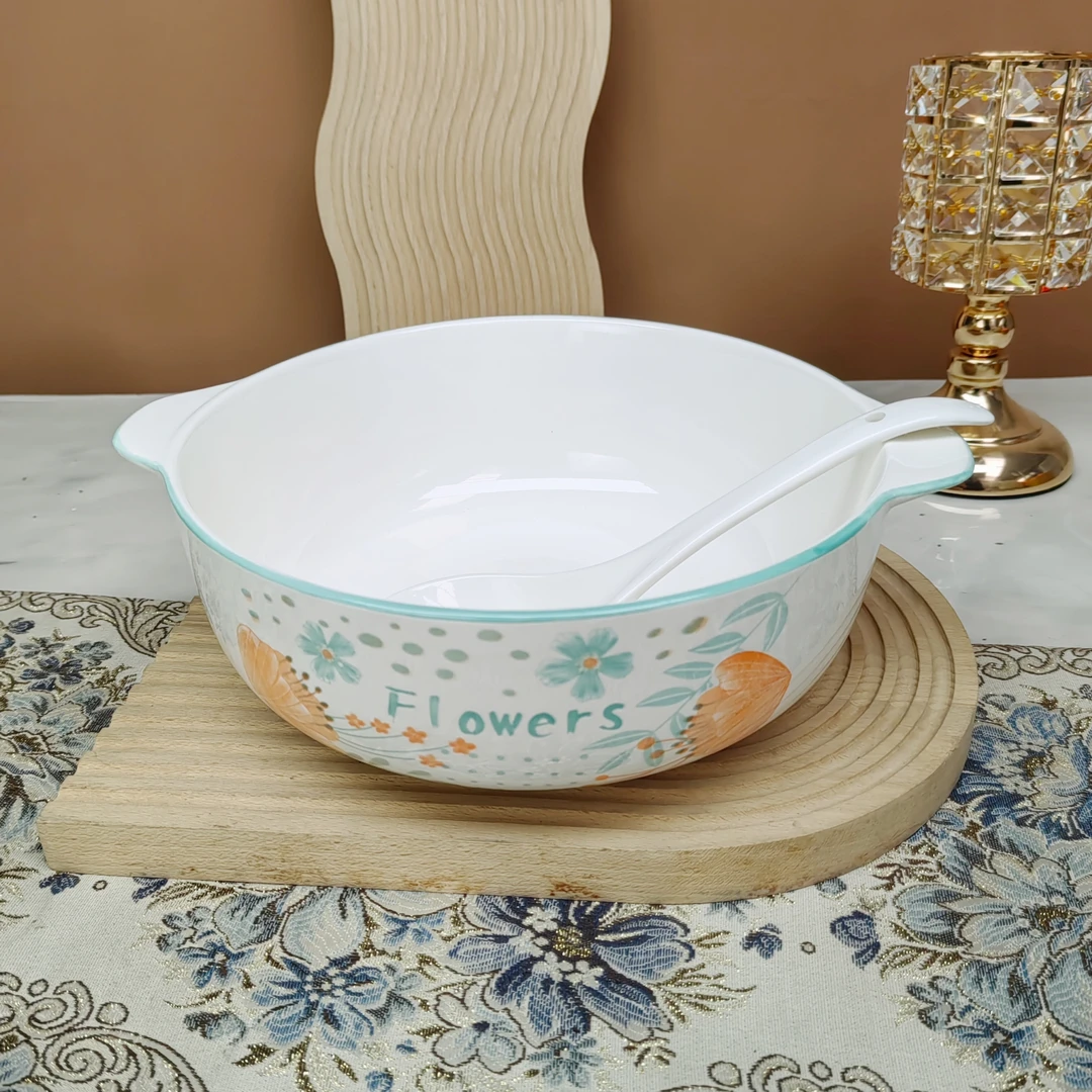 【月见花10.5英寸双耳加勺子】破损补发