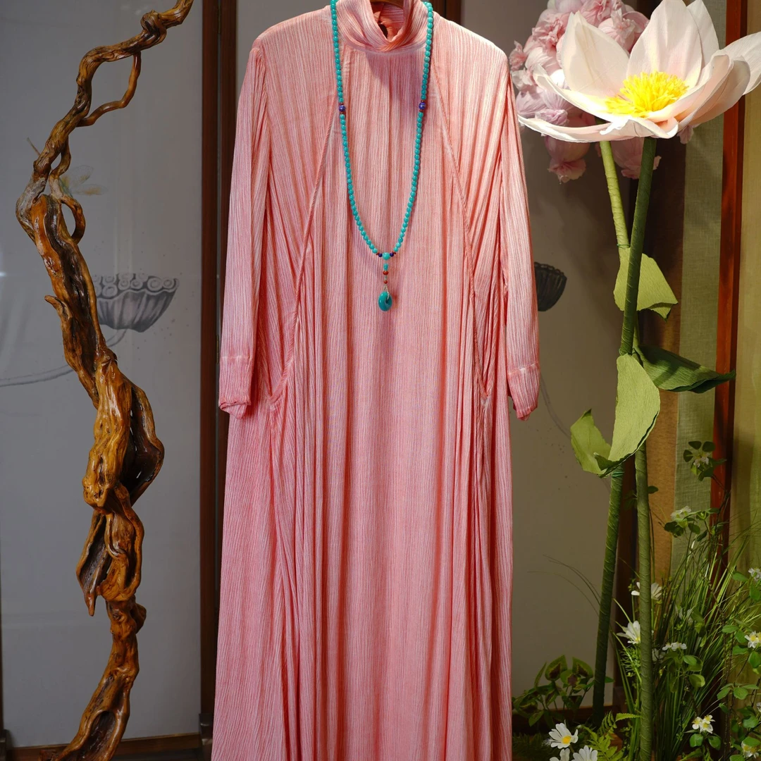 净居衣舍 原创设计棉混纺禅意长裙AN006