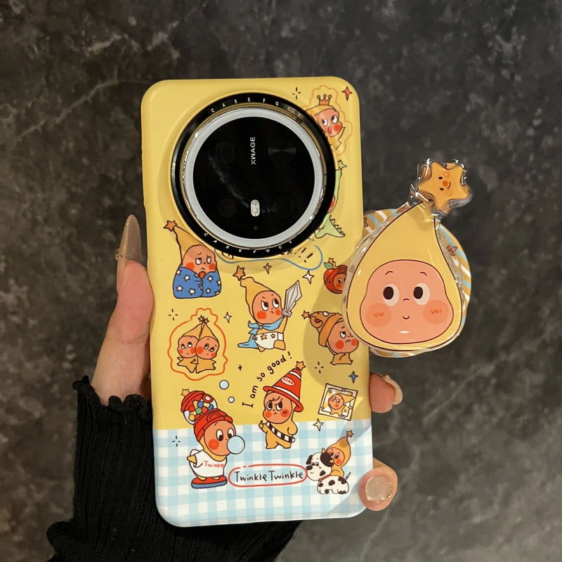 可爱星星小人磁吸支架适用mate60pro华为手机壳mate70pro菲林硬壳