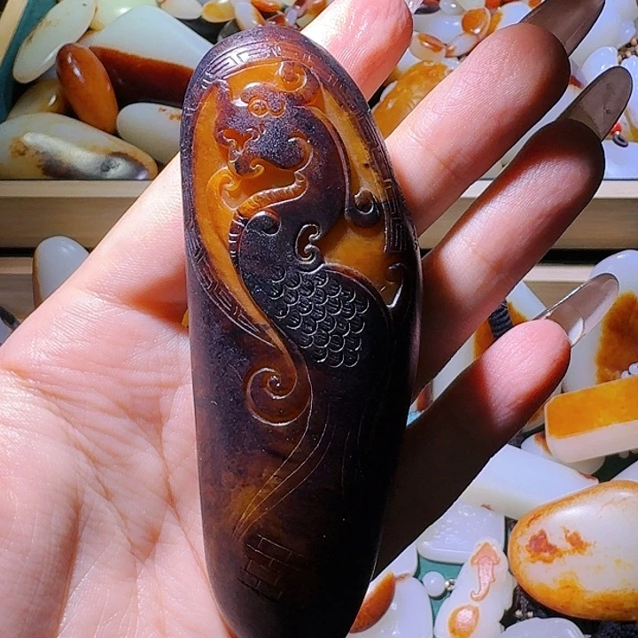 和田玉挂件未镶嵌海*花