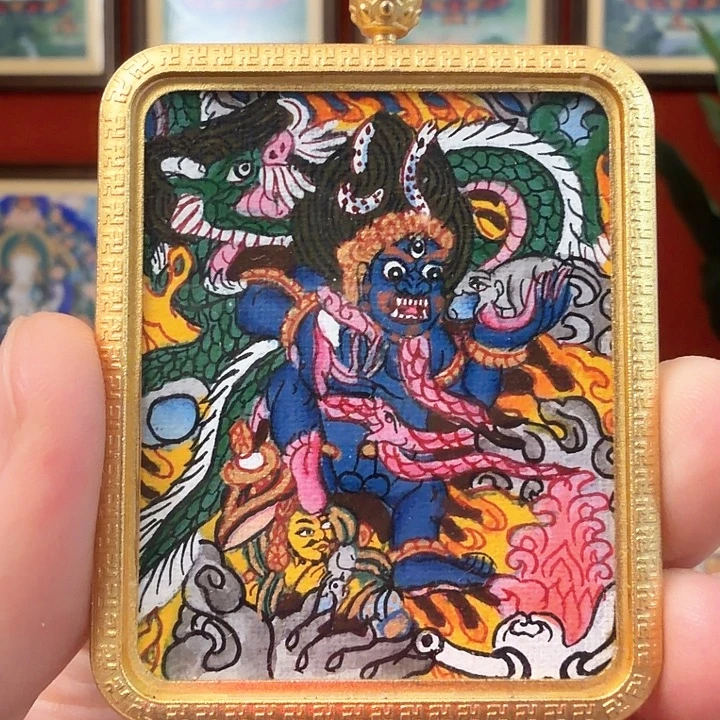 吊坠黑C-热贡纯手绘-毛毛