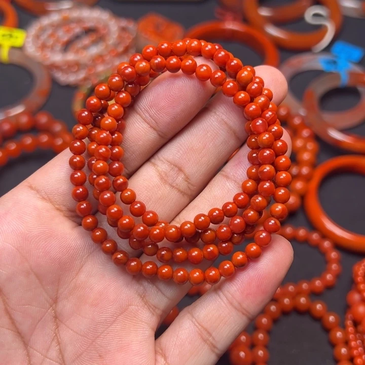 南红玛瑙未镶嵌手链无胶
