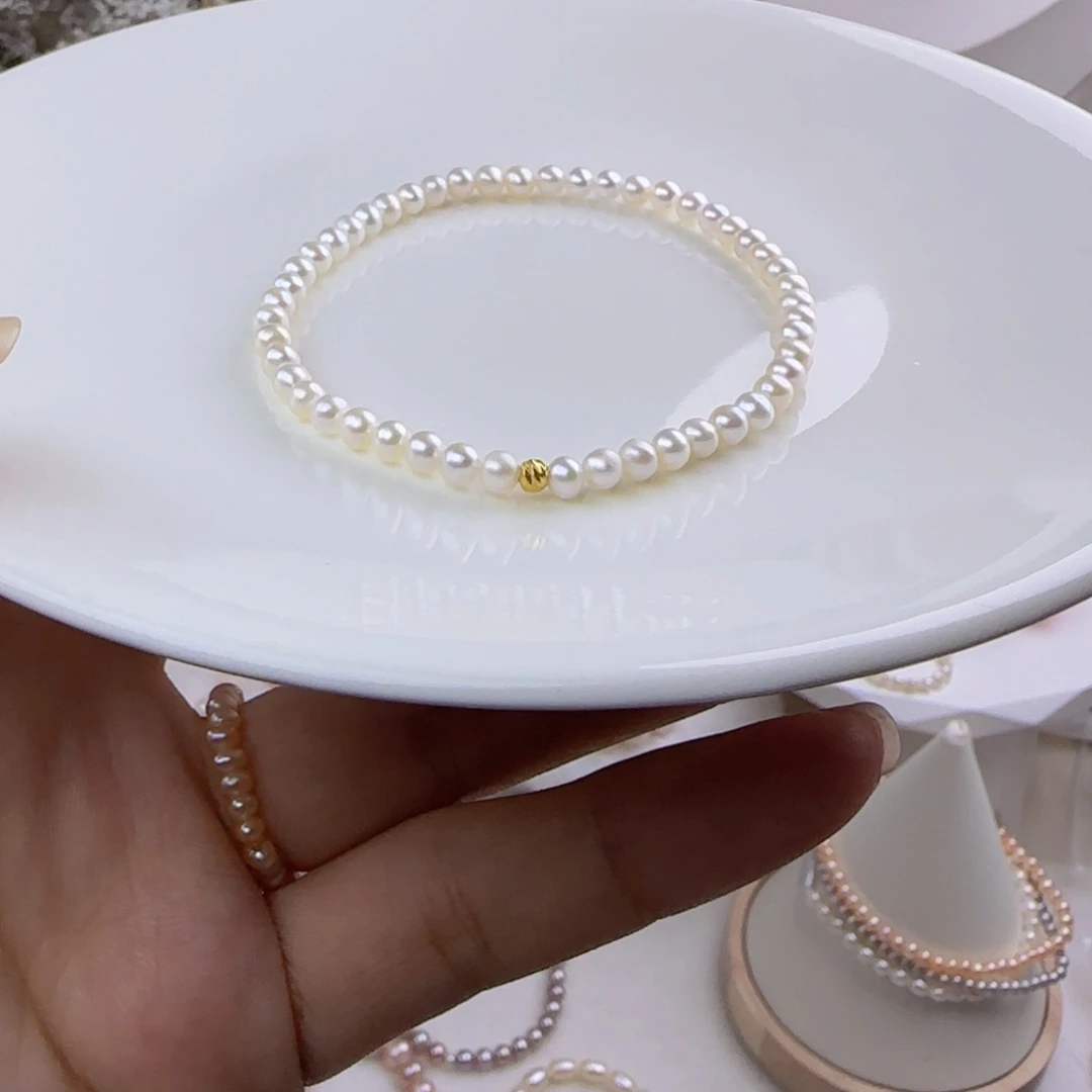 未镶嵌手绳淡水珍珠4mm微瑕