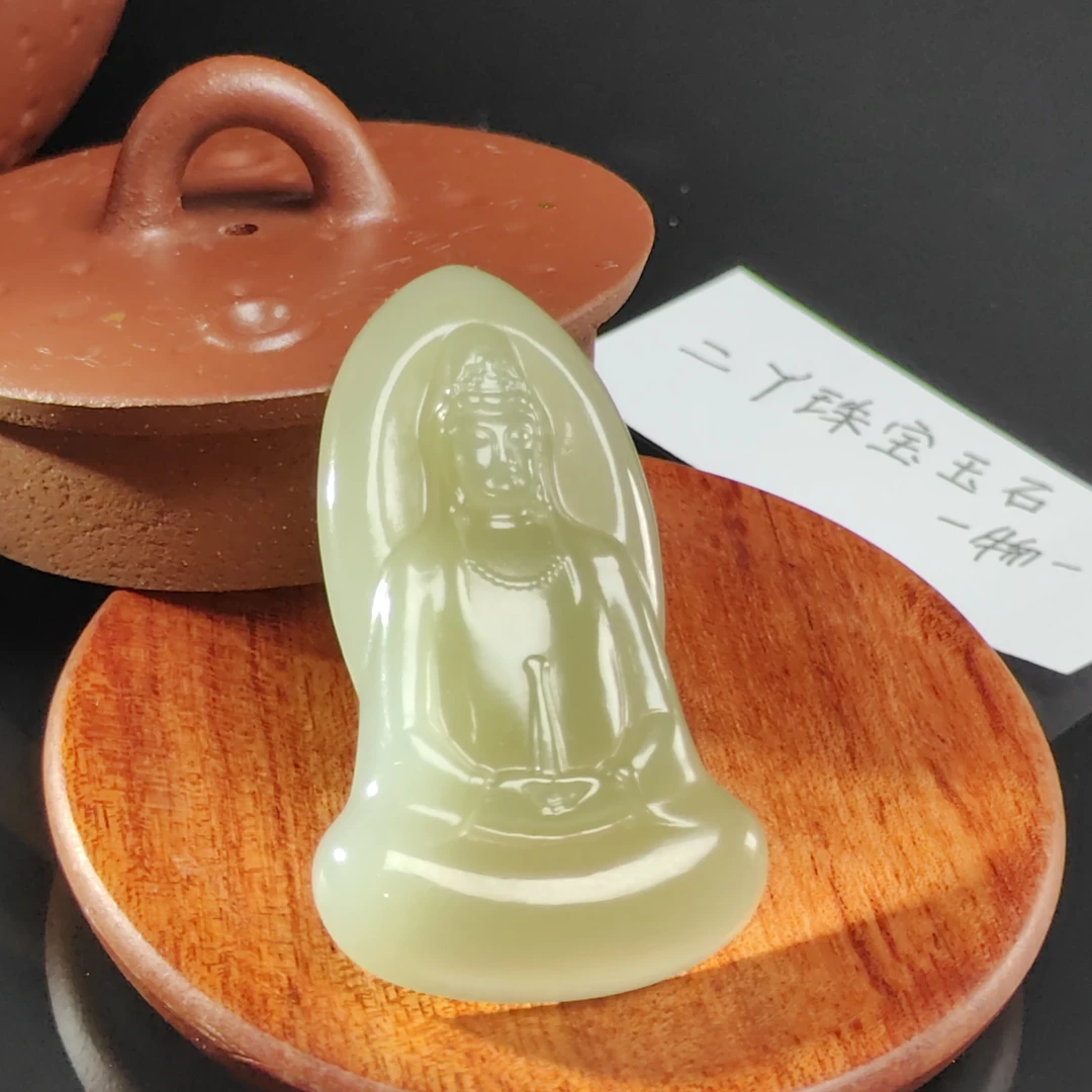 和田玉布衣观音吊坠挂件玉佩小众珠宝