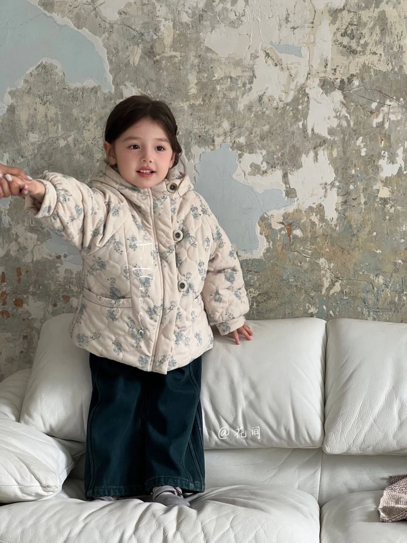 765273-FLOWFLOWER-复古小花连帽面包服