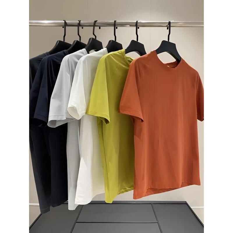 超高性价比激光冲孔工艺四面弹力轻量化透气速干男士短袖T恤半袖