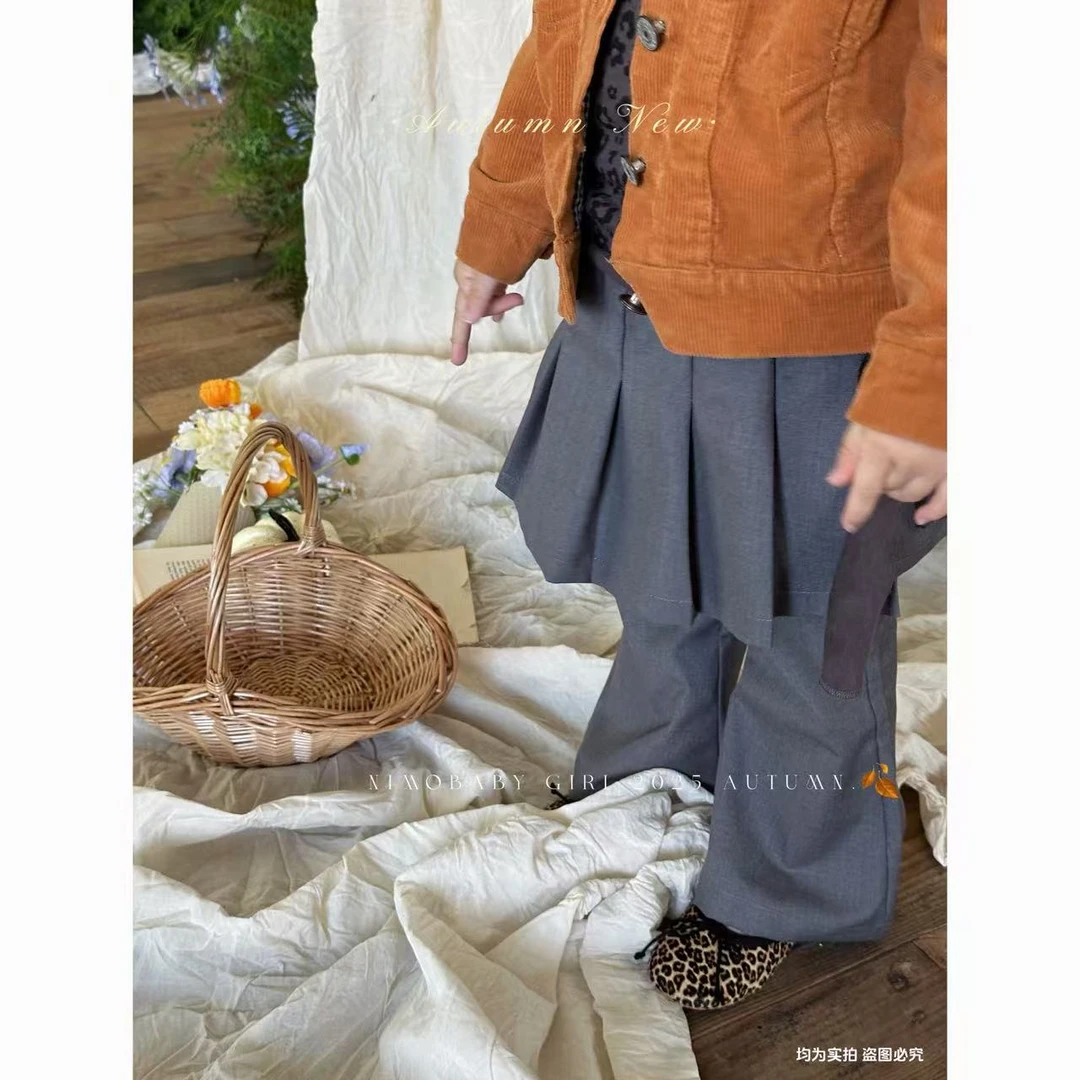 NIMO【柏林日记】韩版秋款琥珀系宝宝可爱时尚百搭西装裙裤